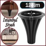 İstanbul Konsol Mobilya Kanepe Koltuk Tv Ünitesi Baza Ayağı Orta Sehpası Ayak Ayakları 12 Cm Siyah