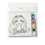 İstanbul Neon Barbie Çocuk Tuval boyama Fırça ve 6'lı Boya Seti Hediye