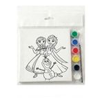 İstanbul Neon Elsa & Anna & Olaf - Frozen Çocuk Tuval boyama Fırça ve 6'lı Boya Seti Hediye