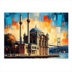 İstanbul Ortaköy Camii Modern Ahşap Tablo 50cmX 70cm