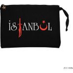 Istanbul Osmanlı Kılıç Siyah Clutch Astarlı Cüzdan / El Çantası - 25x18cm