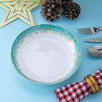 İstanbul Porselen Starlight Fine Bone New Year Yılbaşı 22 cm Çukur Tabak