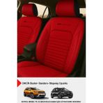Istanbul Serisi Deri Oto Koltuk Kılıfı (Dacia Sandero-Stepway-Duster Uyumlu) - Kırmızı