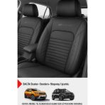 Istanbul Serisi Deri Oto Koltuk Kılıfı (Dacia Sandero-Stepway-Duster Uyumlu) - Siyah