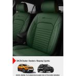 Istanbul Serisi Deri Oto Koltuk Kılıfı (Dacia Sandero-Stepway-Duster Uyumlu) - Yeşil