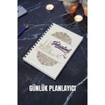 Istanbul Tasarım Ahşap Kapak Günlük Planlayıcı - Tarihsiz Planlama Defteri - Süresiz Ajanda - A5