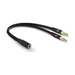 İstanbul Teknoloji Kulaklık Mikrofon Ayırıcı Splitter Kablo 2x3.5 mm Yüksek Kalite Stereo Kablo - Siyah
