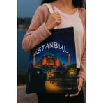 İstanbul Temalı Ham Bez Omuz Çantası 1 Adet (11)