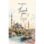Istanbul Temalı Thank You Kartı 8x5 cm | Sipariş Teşekkür Kartı | Paket Içi Not Kartı