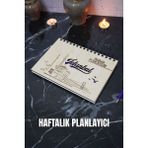 Istanbul Yazılı Ahşap Plan Defteri - Tarihsiz Ajanda - Haftalık Planlayıcı (Ahşap Planlayıcı) A5