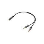 Istatek Y Kablo 3.5 mm Dişi To 2 x 3.5 mm Erkek Kulaklık Mikrofon Ayırıcı - Siyah