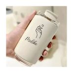 İşte Bu Kişiye Özel Retro Stil 240ML Vakumlu Isı Korumalı El Kalp Baskılı Termos Kupa - Beyaz