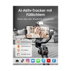 Isteady M6 Kit 3 Eksenli Cep Telefonu Stabilizatörü, Manyetik Aı Izleyicili Gimbal Akıllı Telefon, Ayarlanabilir Cct/rgb Dolum Işığı, 0,91 Inç OLED Ekran, Maks. Taşıma Kapasitesi 400 G, Volgging - standart