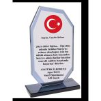 İstiklal Marşı Plaketi - Kişiye Özel Plaket - Cam Plaket - İstiklal Marşını Ezberledim Plaketi