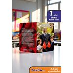 İstisna 1 Adet Mustafa Kemal Atatürk ve Gençliğe Hitabe Yazılı A4 İlkokul Karne Kılıfı Karne Süsleme 24x34