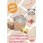 İstisna 100 Adet 7x9 cm Kraft Zarf Kraft Not Kağıdı ve Opp Poşet Hediyeli Sevimli Mini Kart Zarfları