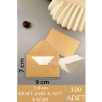İstisna 100 Adet 7x9Cm Kahverengi Çaycuma Kraft Zarf ve Not Kağıdı Düğün Davetiye Lüks Tebrik Kartı Mektup