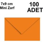 İstisna 100 Adet Turuncu Renkli Küçük Zarf 7x9 - Standart
