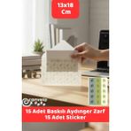 İstisna 15 Adet Zeytindalı Baskılı Aydınger Zarf ve Zeytindalı Sticker Seti 13X18 Premium Set - Çok Renkli
