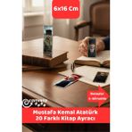 İstisna 20 Farklı Model Kitap Ayracı Mustafa Kemal Atatürk Kitap Ayraçları - 20 Adet - Çok Renkli