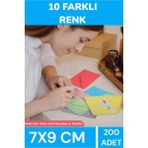 İstisna 200 Adet 7x9 CM Sevimli Kaliteli Canlı Renkli Doğum Günü İçin Mini Kart Davetiye Zarfları - Standart
