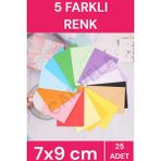 İstisna 25 Adet 7x9 Cm Kaliteli Canlı Renkli Doğum Günü Için Sevimli Mini Kart Davetiye Zarfları - Standart