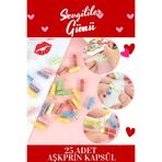 İstisna 25 Adet Aşkprin Renk Sevgiliye Not Kağıtlı Kapsül Ve Renkli Kağıtlar