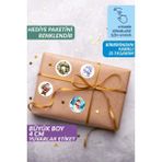 İstisna 35 Adet Yılbaşı Temalı Noel Baba Kardan Adam Sticker Etiket - Çok Renkli