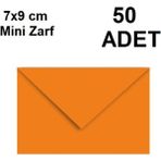 İstisna 50 Adet Turuncu Renkli Küçük Zarf 7x9 - Standart