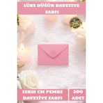 İstisna 500 Adet 13X18 cm Pembe Zarf Davetiye Lüks Tebrik Kartı Mektup Mühür Cüzdan Büyük Düğün Zarfı - Renkli - Standart
