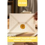 İstisna Aslan Temalı Gold Renk Yuvarlak Mühür Sticker Ürün Ambalaj Paket Düğün Davetiye Zarf Etiketi