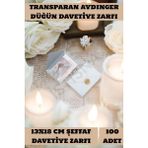 İstisna Aydınger Şeffaf Beyaz Transparan Zarf 100 Adet 13*18 cm Düğün Davetiyeleri ve El Sanatları Zarfı - Renkli - Standart