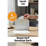 İstisna Beyaz Zarf 14x20 Cm Mektup Kartpostal Davetiye Zarfı