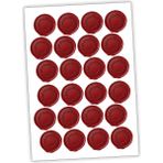 İstisna Çelenk Temalı Kırmızı Renk Yuvarlak Mühür Sticker Ürün Ambalaj Paket Düğün Davetiye Zarf Etiketi - 24 Adet - Çok Renkli