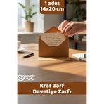 İstisna Kraft Zarf Çaycuma Zarf 14x20 Cm Mektup Kartpostal Davetiye Zarfı