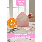 İstisna Pembe Zarf 13x18 cm Mektup Kartpostal Davetiye Zarfı