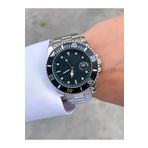 İSTLİV Erkek Gümüş Kordon Siyah Kadran Rolex Modeli Çelik Kasa Kol Saati