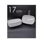 İstoç Türk 12 Adet Beyaz Melamin Kayık Tabak 17x12cm Ortaboy Salata Tabağı Günübirlik Hesaplı Oval Kare Servis