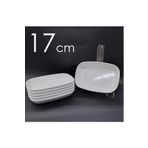 İstoç Türk 6 Adet Beyaz Melamin Kayık Tabak 17x12cm Ortaboy Salata Tabağı Günübirlik Hesaplı Oval Kare Servis abn-2022-052217-6