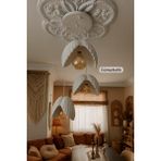 Istridye Bohem Beton Görünümlü 3lü Sarkıt Avize 20-25-30 cm (E27 Rustik Ampuller Dahildir.) - Beyaz