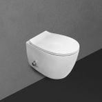 Isvea CLEANWASH Entegre Taharat Musluklu Rimless Asma Klozet ve Yavaş Kapanan kapak - Beyaz