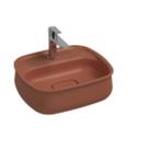 Isvea Fluido Tezgah Üzeri Çanak Lavabo 47 CM Bas-Aç Set Terracotta