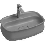 Isvea Fluido Tezgah Üzeri Çanak Lavabo 60 cm Bas-Aç Set Stone Grey