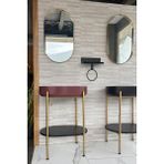 Isvea Puno Art 60 cm Metal Ayaklı Lavabo Ünitesi + Ayna | Fırçalı Pirinç Kaplama - Bordo