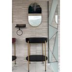 Isvea Puno Art 60 cm Metal Ayaklı Lavabo Ünitesi + Ayna | Fırçalı Pirinç Kaplama - Siyah