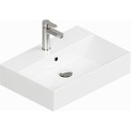 ISVEA Sistema Z Tezgah Üstü Kare Lavabo 60x42 cm Slim Batarya Delikli Beyaz | 10SF50060
