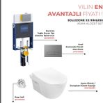 Isvea Soluzione Xx Kanalsız Asma Klozet ve Gömme Rezervuar 5 Li Set - Beyaz