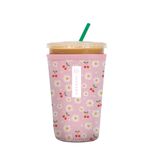 It JavaSok Buzlu Kahve ve Soğuk Soda Yalıtımlı Neopren Bardak Kılıfı (Kiraz Bombası, Orta: 22-28 oz)