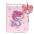 It likes Diary Pen Set - Melody Kuromi Cinnamoroll Diary Character Ballpoint Pen Premium Quality Hard Cover 7.7 "x 6.6" (My Melody)