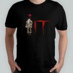 It Pennywise Stephen King %100 Pamuklu Bisiklet Yaka T-Shirt Model 1 - Siyah - 8 - 12 Yaş